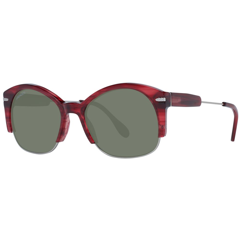 Serengeti Red Acetate & Metal Sunglasses