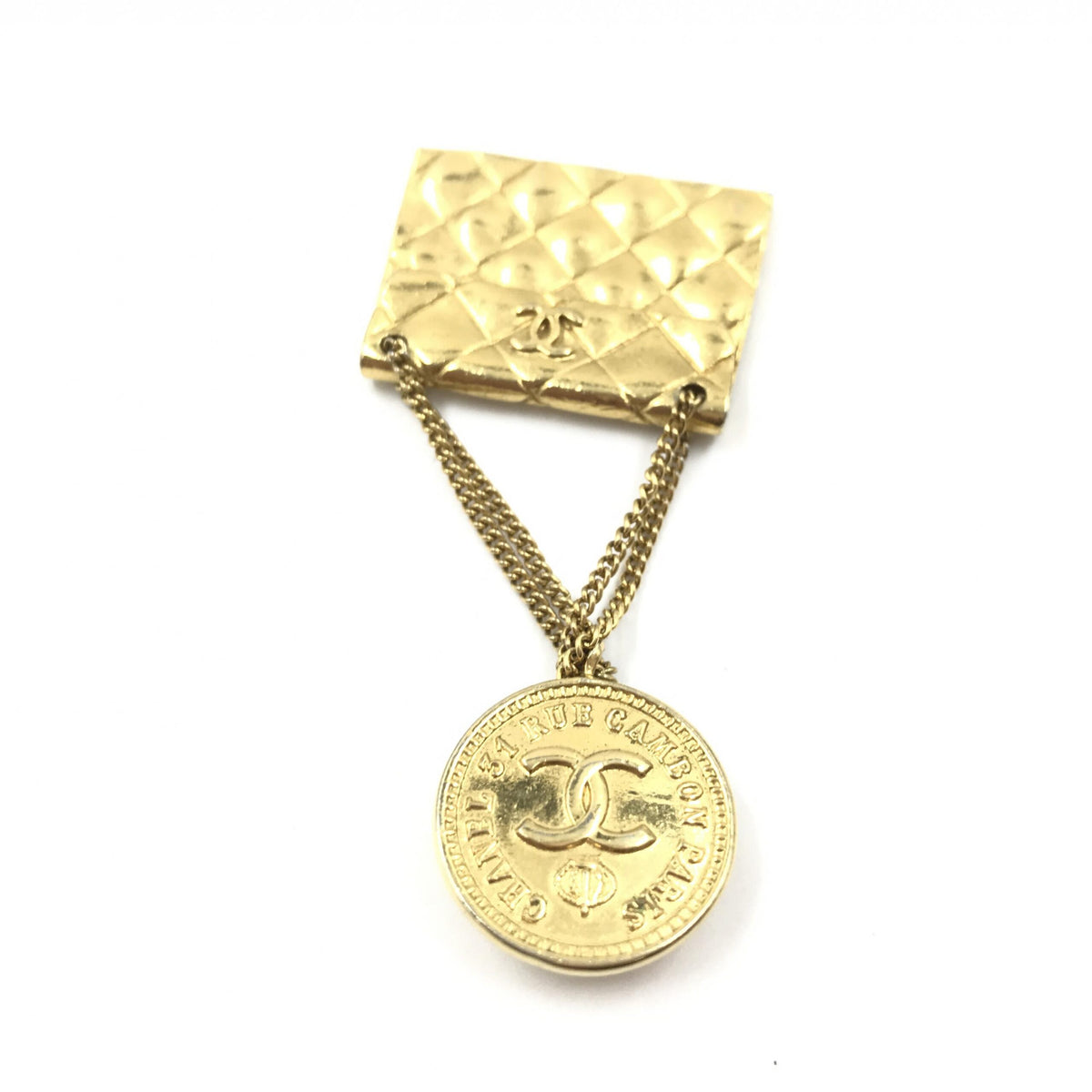 Chanel Gold Plated Bag Motif Brooch
