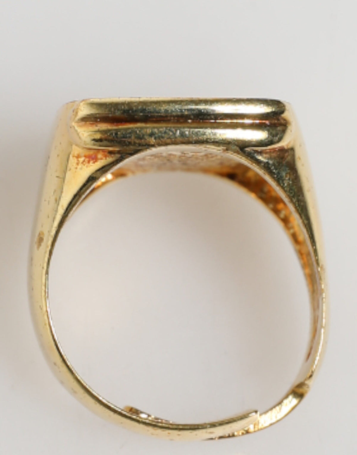 Dolce & Gabbana Gold-Tone Real Brass Black Enamel "J" Adjustable Rings